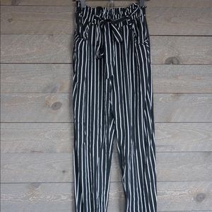Stripped high waist joggers